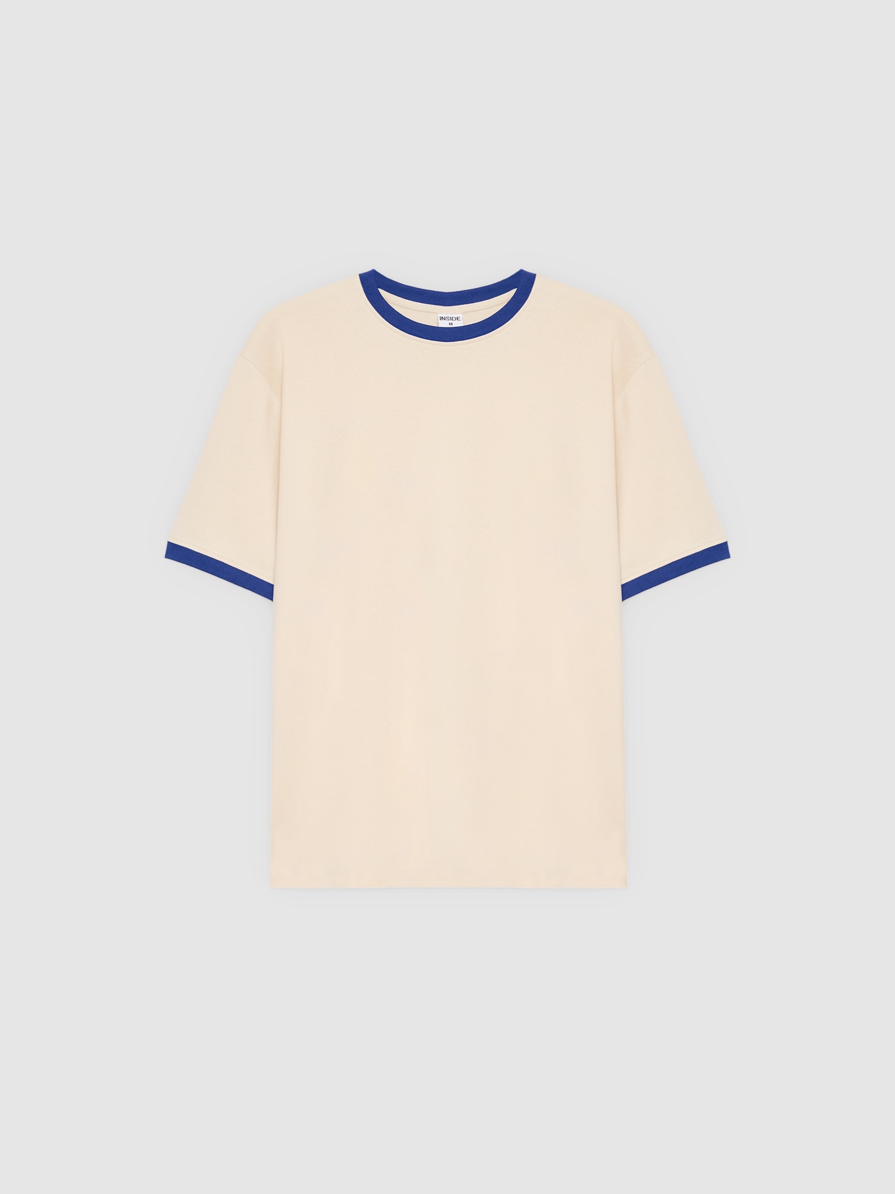 Basic Round Neck T-Shirt raw middle front view
