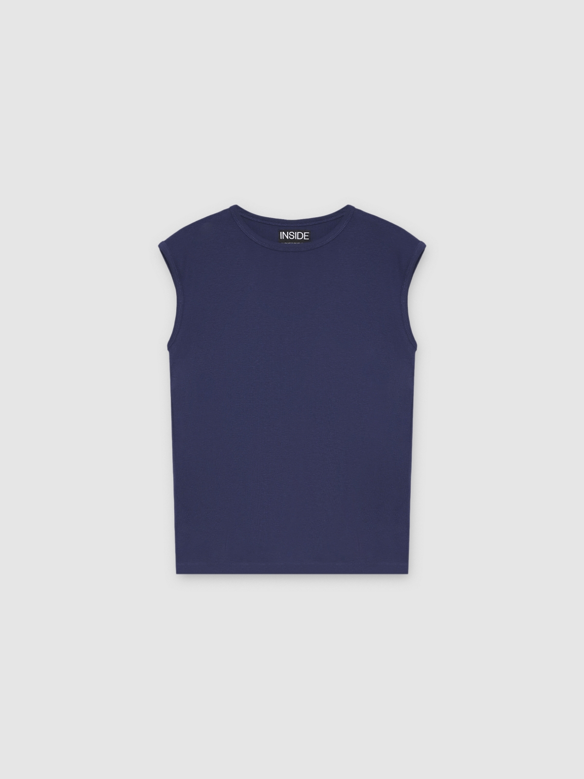 %Pto% Basic sleeveless shirt blue front view