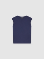 %Pto% Basic sleeveless shirt blue front view