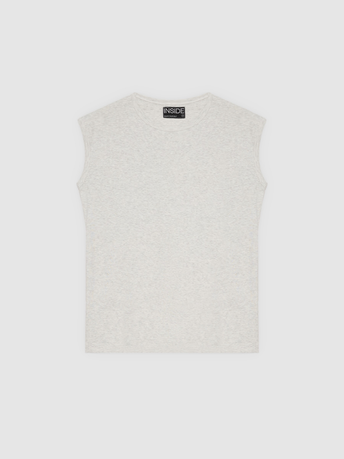 %Pto% Camiseta básica sem mangas cinza vista frontal