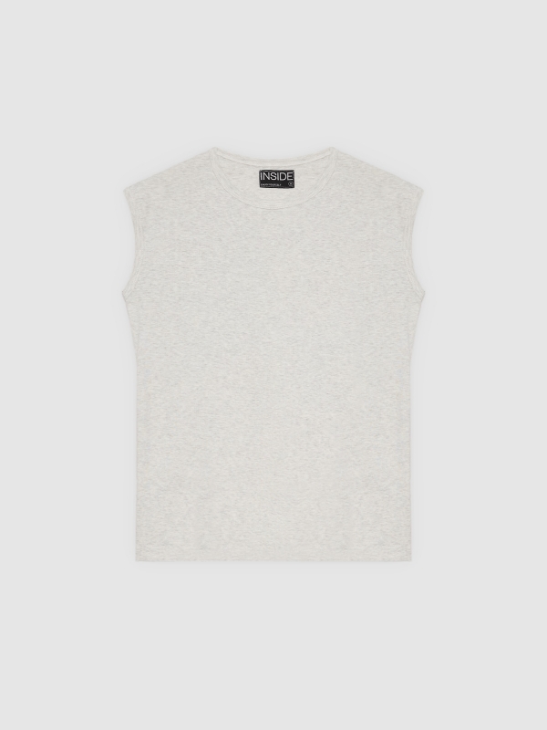  Basic sleeveless shirt grey front view