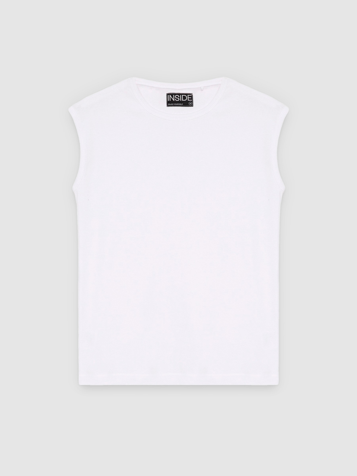 %Pto% Camiseta básica sin mangas blanco vista frontal