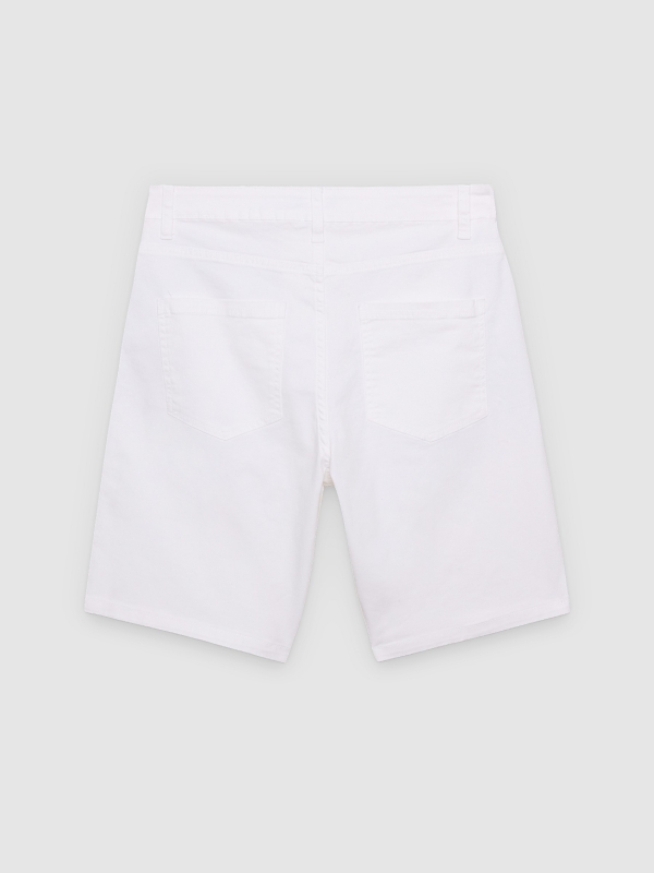 Bermuda baggy sarga blanco vista trasera