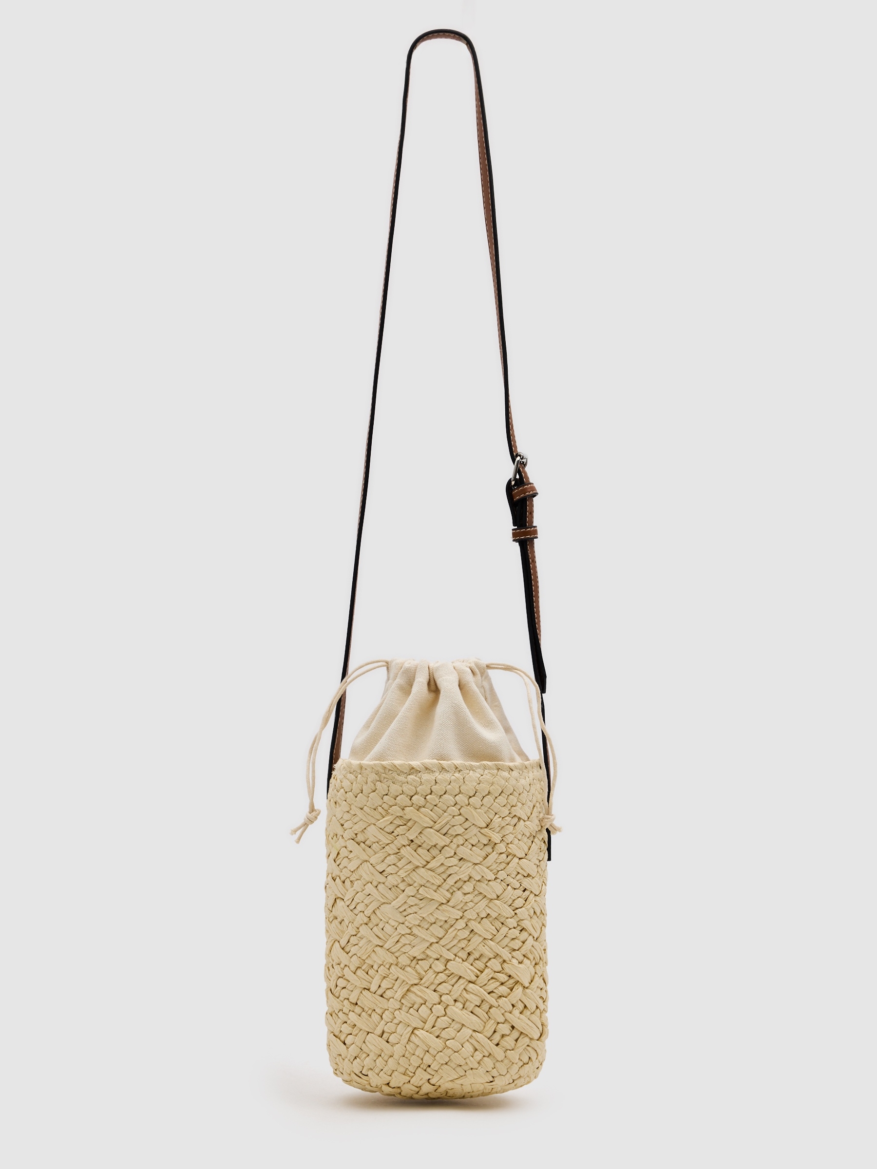 Bolso cesta yute beige vista general frontal