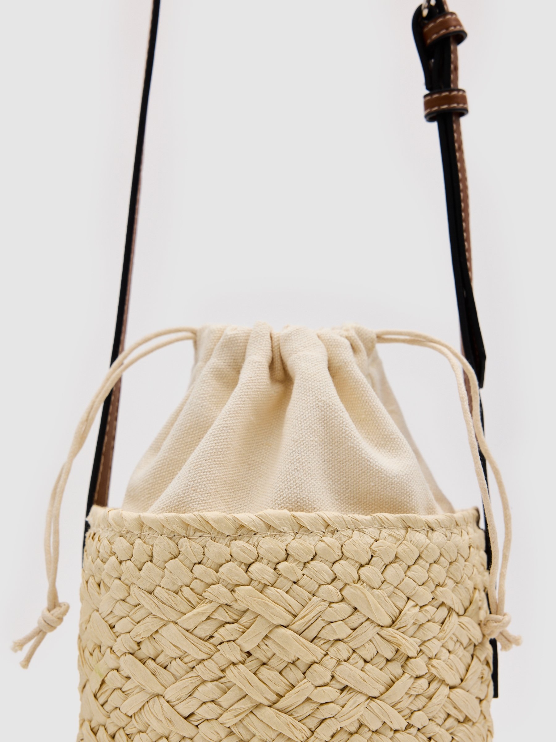 Bolso cesta yute beige vista general frontal