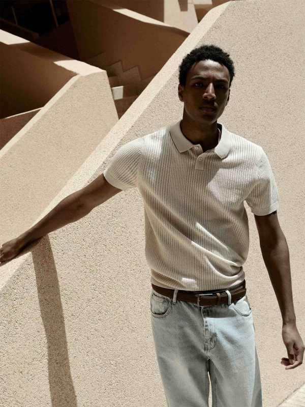  Cinturón vestir efecto piel marrón