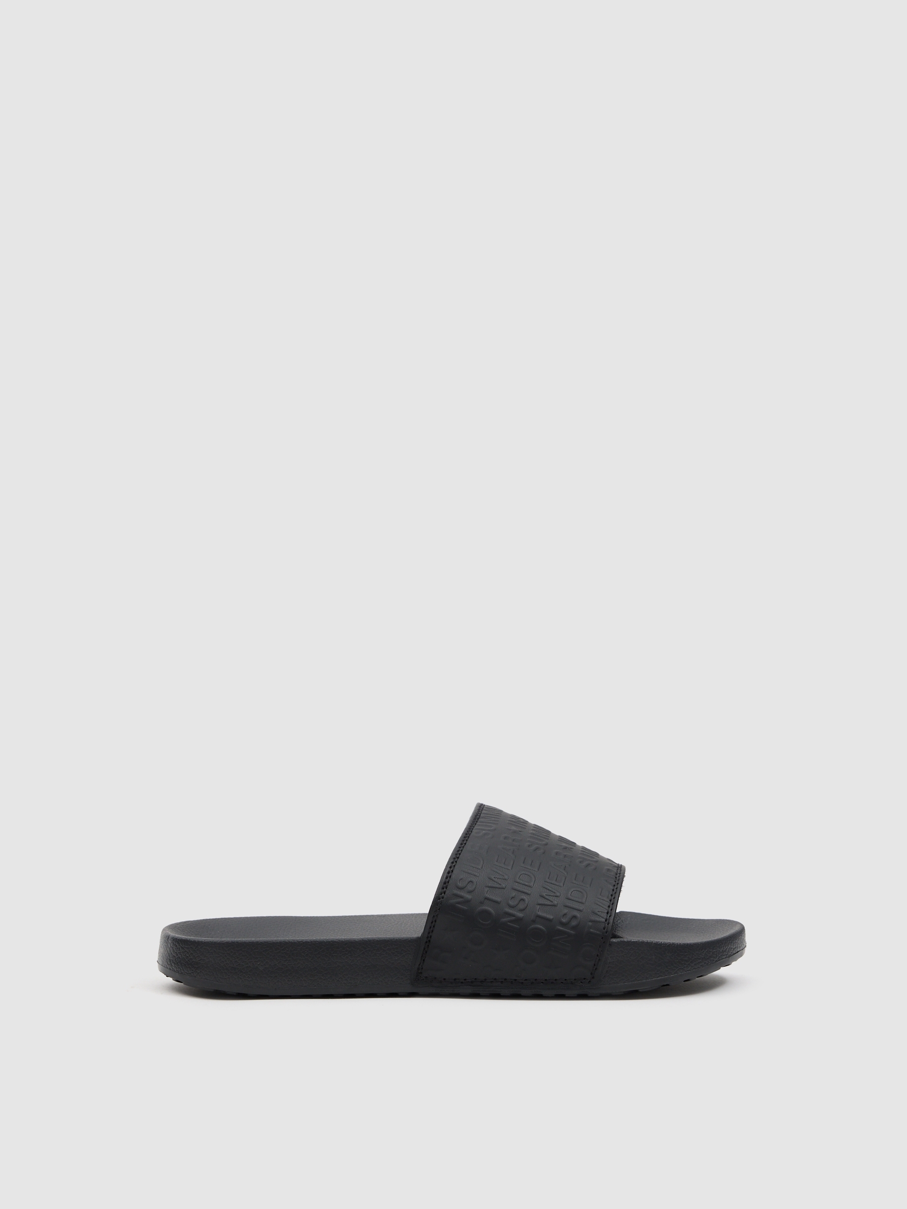 pool slide sandal black zenithal view