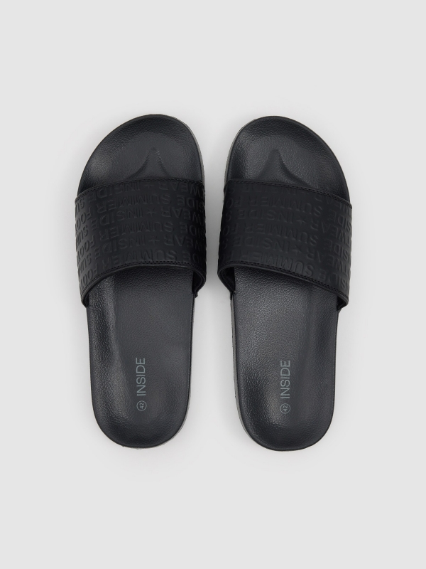 chinelo para piscina preto vista detalhe