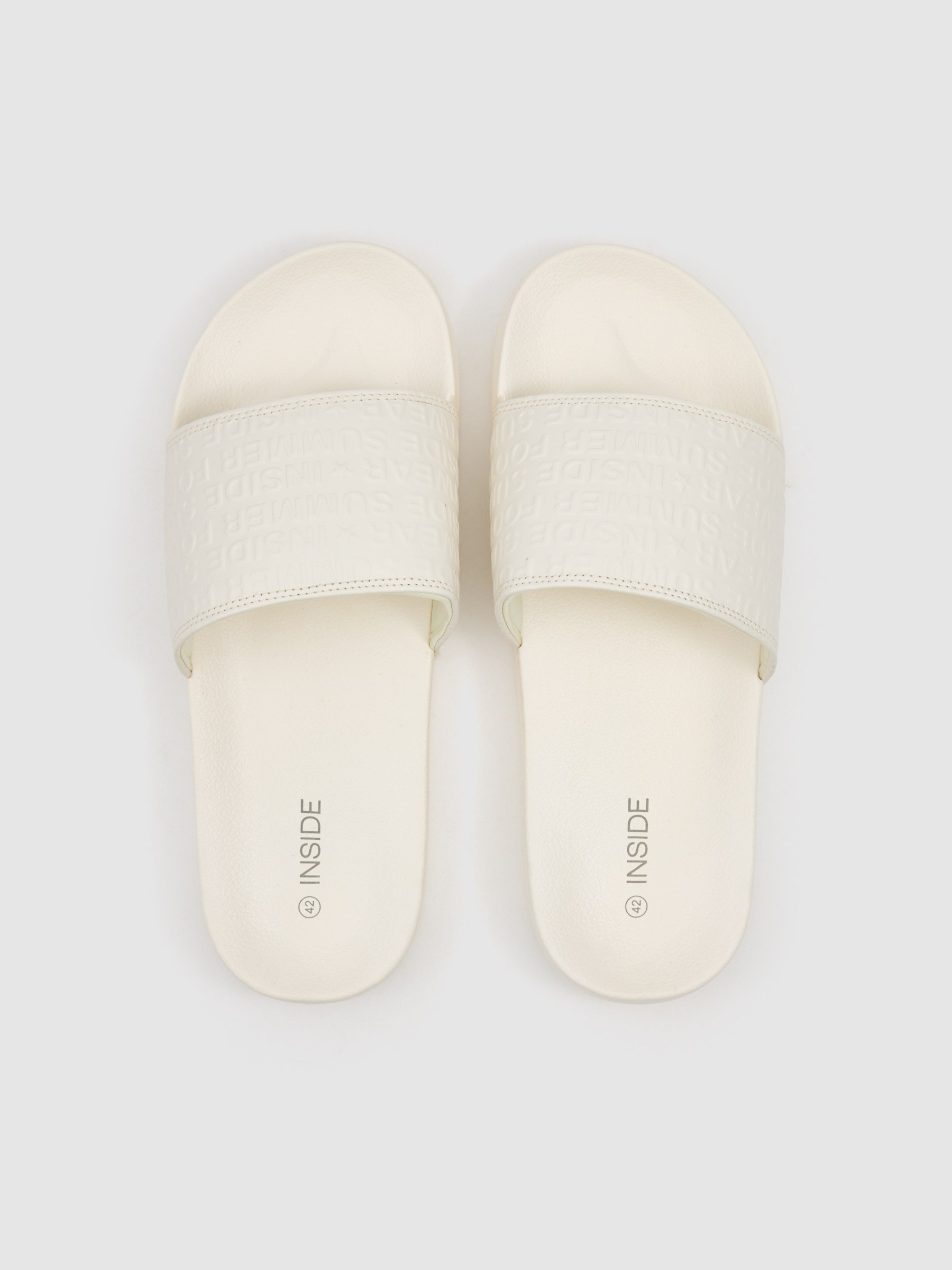 chinelo para piscina branco vista superior