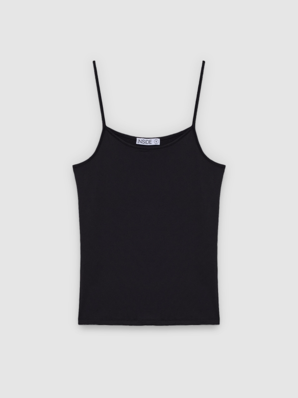 %Pto% Sleeveless slim-fit T-shirt black front view
