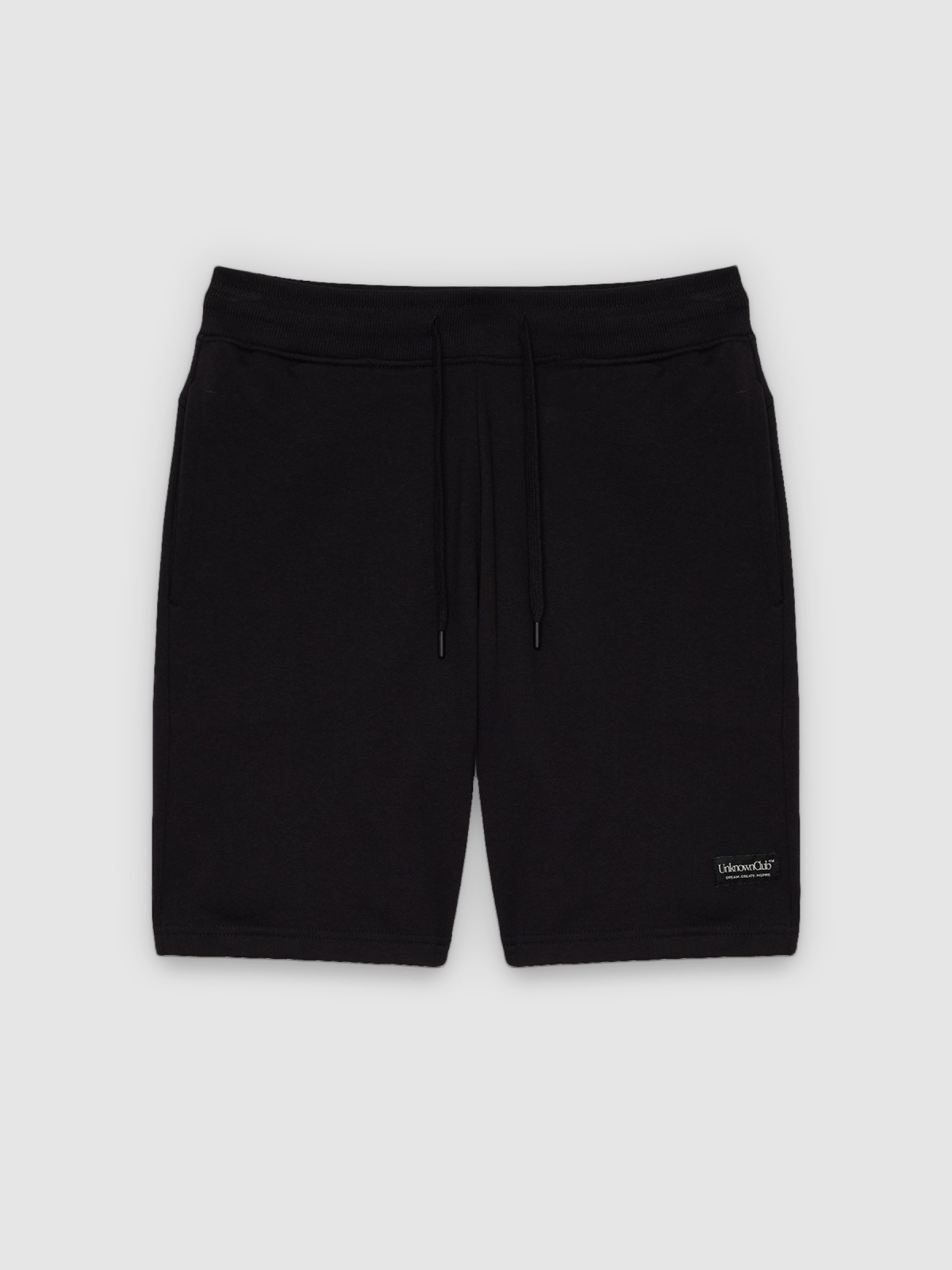 %Pto% Bermuda jogger with laces black front view