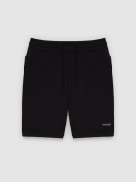 %Pto% Bermuda jogger con cordones negro vista frontal