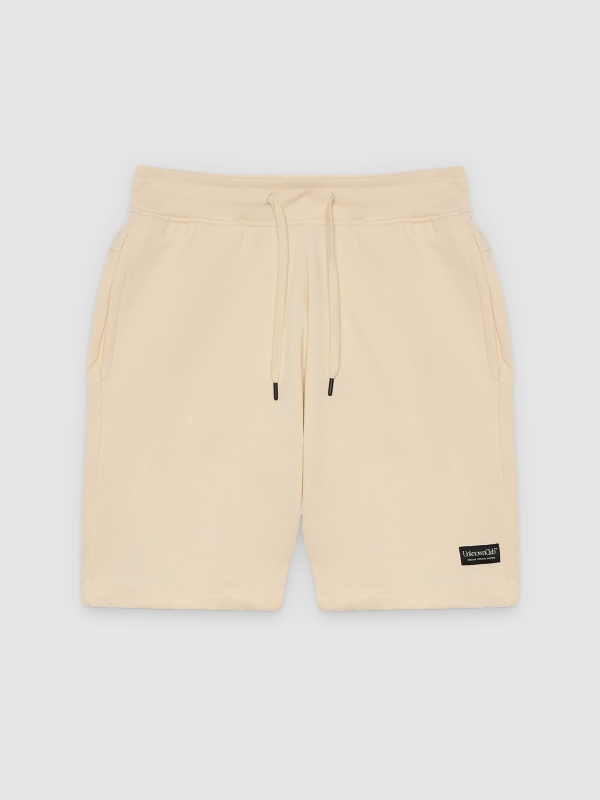  Bermuda jogger con cordones blanco roto vista frontal