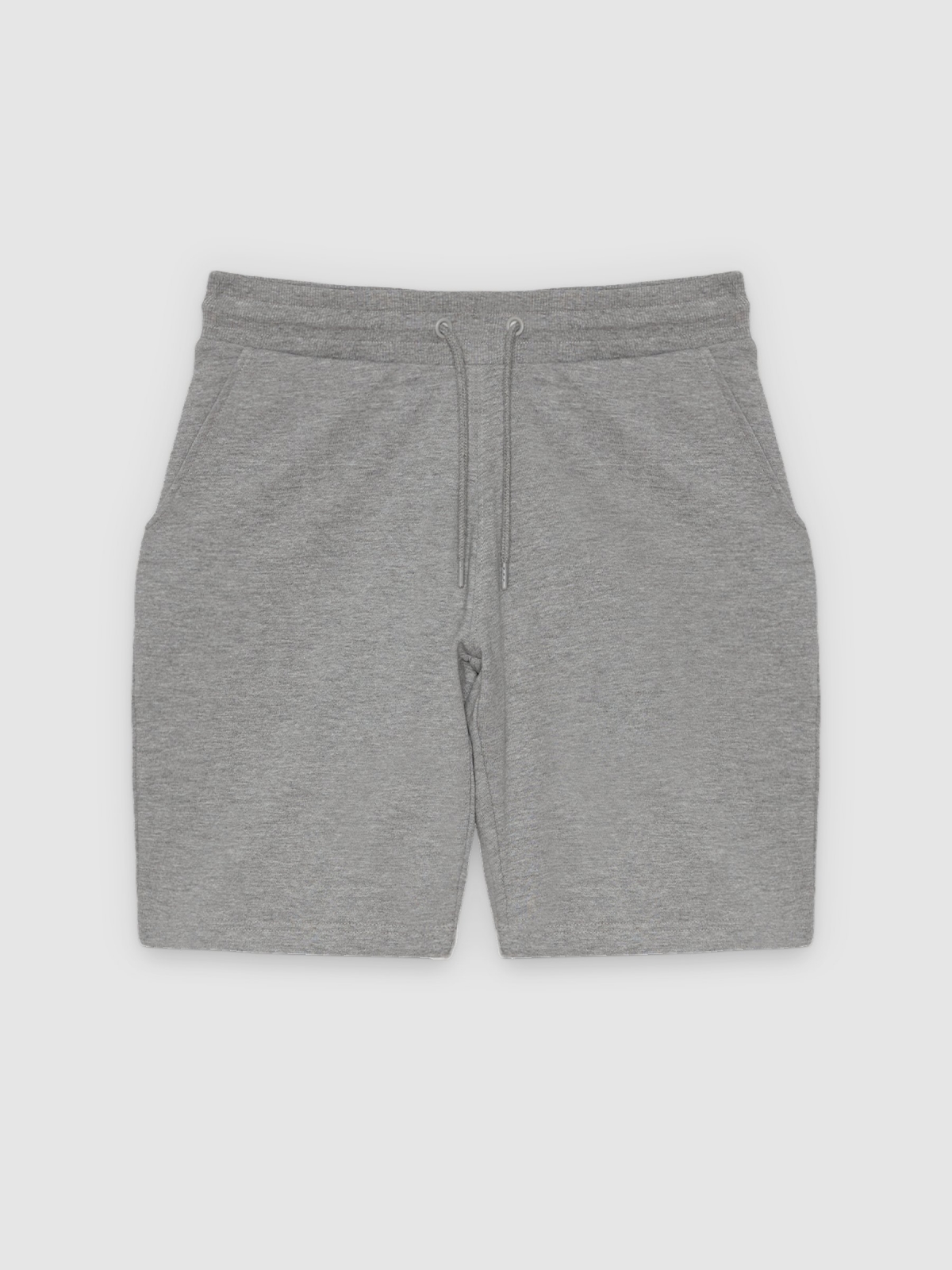 %Pto% Basic jogger bermuda shorts grey front view
