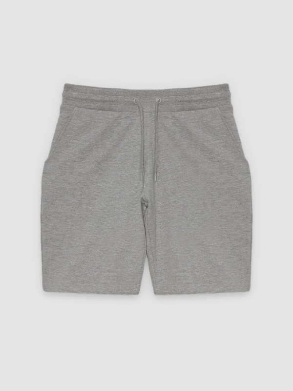  Basic jogger bermuda shorts grey front view