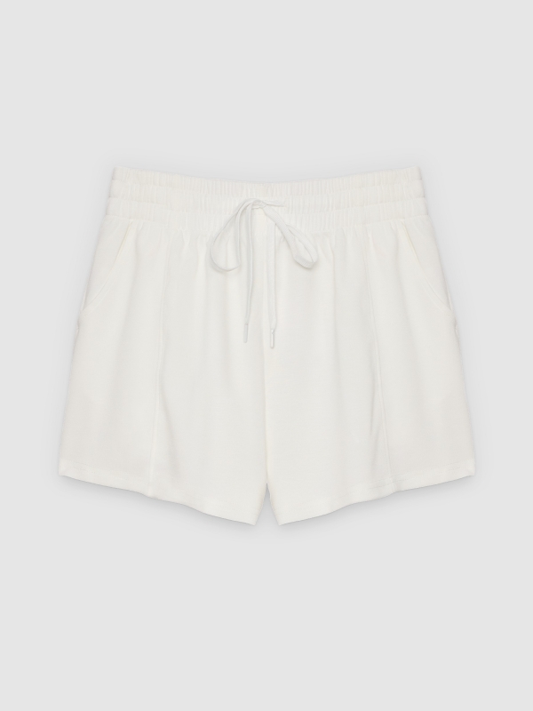  Flowy soft shorts with pockets white front view