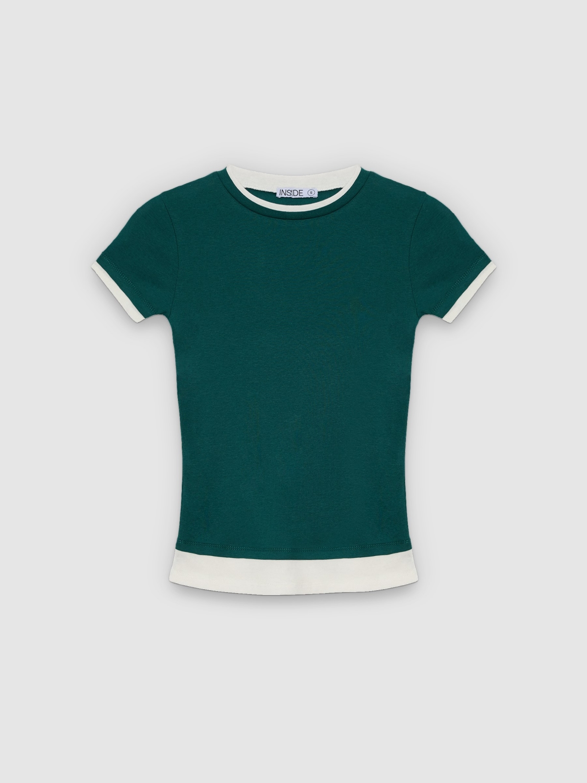 %Pto% Camiseta de efecto doble capa verde oscuro vista frontal