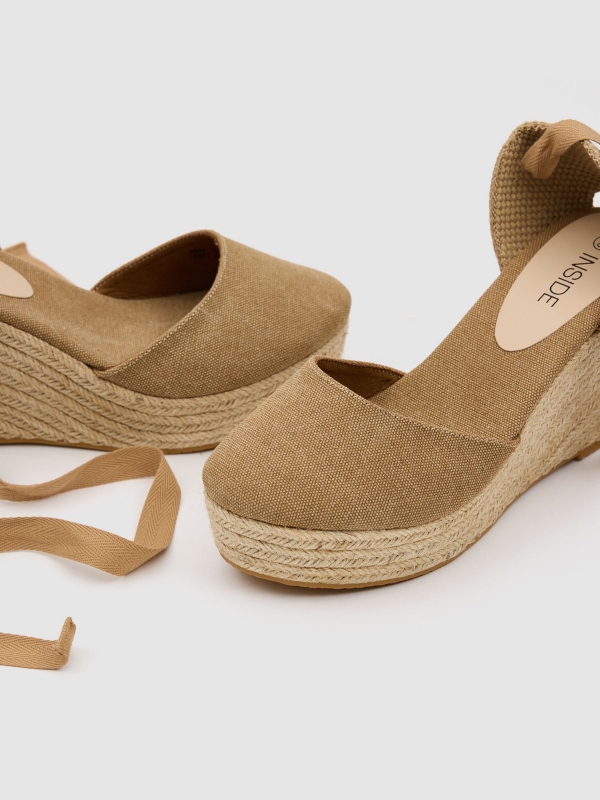 Jute canvas wedge brown zenithal view