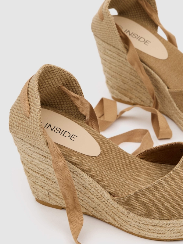 Jute canvas wedge brown detail view