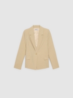 %Pto% Blazer con hombreras arena vista frontal