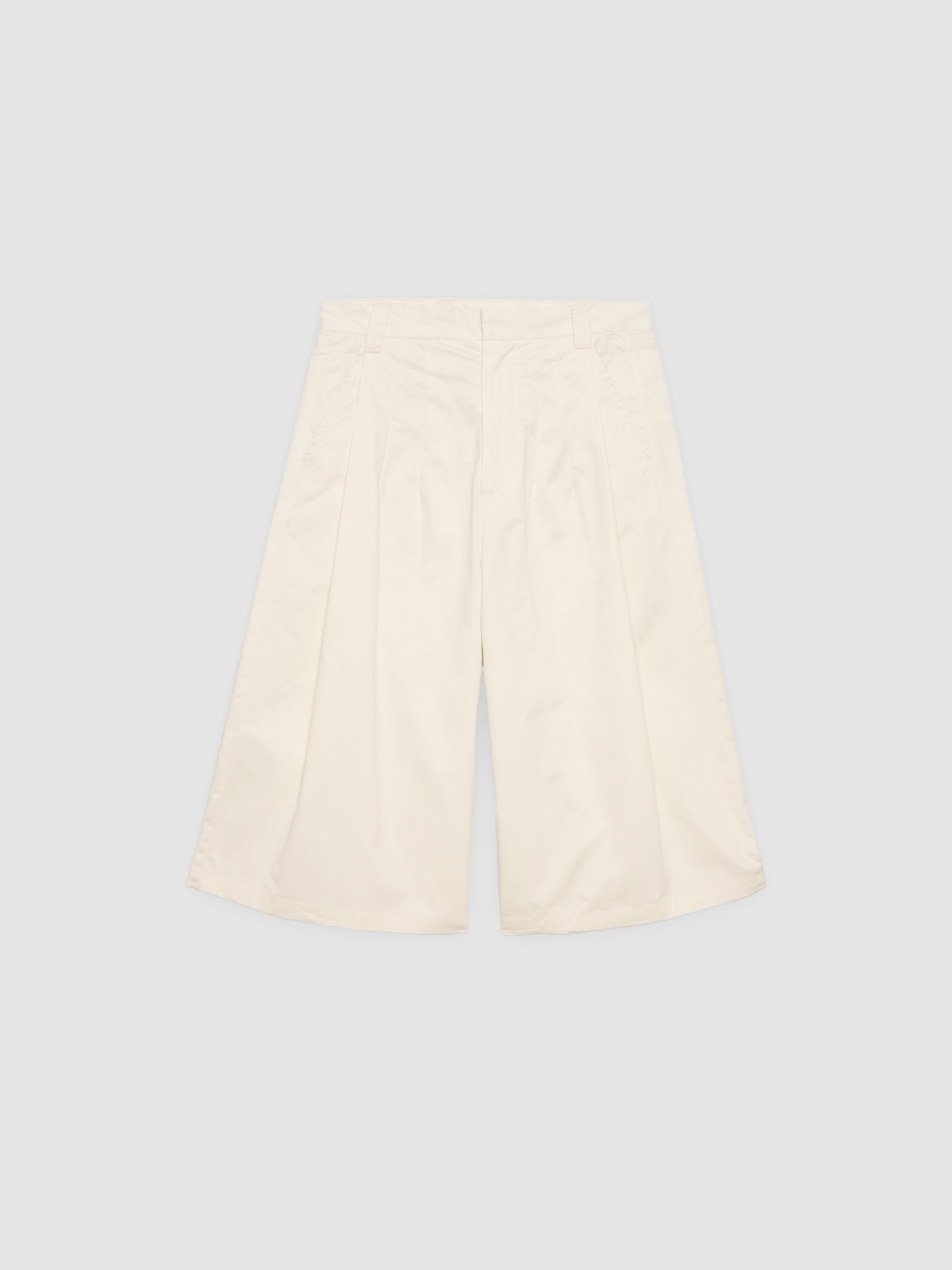 Bermuda shorts with zipper off white middle front view