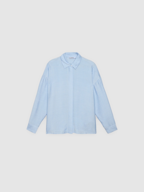%Pto% Camisa fluida básica azul claro vista frontal