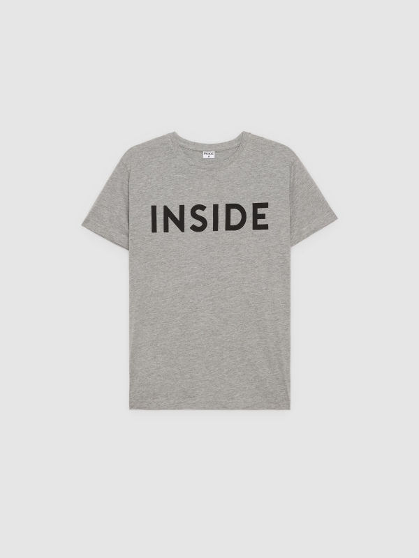  INSIDE basic T-shirt medium melange front view