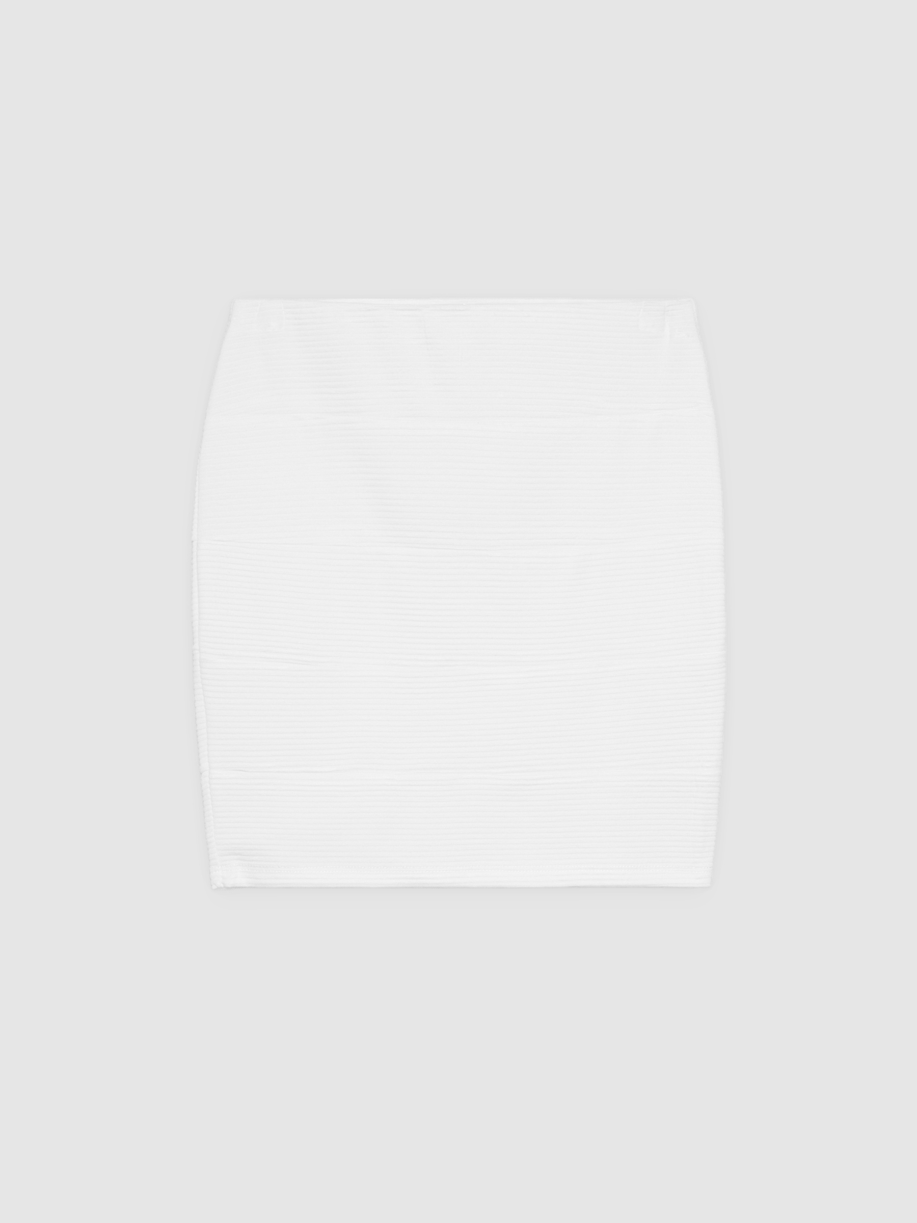 Black mini paneled skirt white middle front view