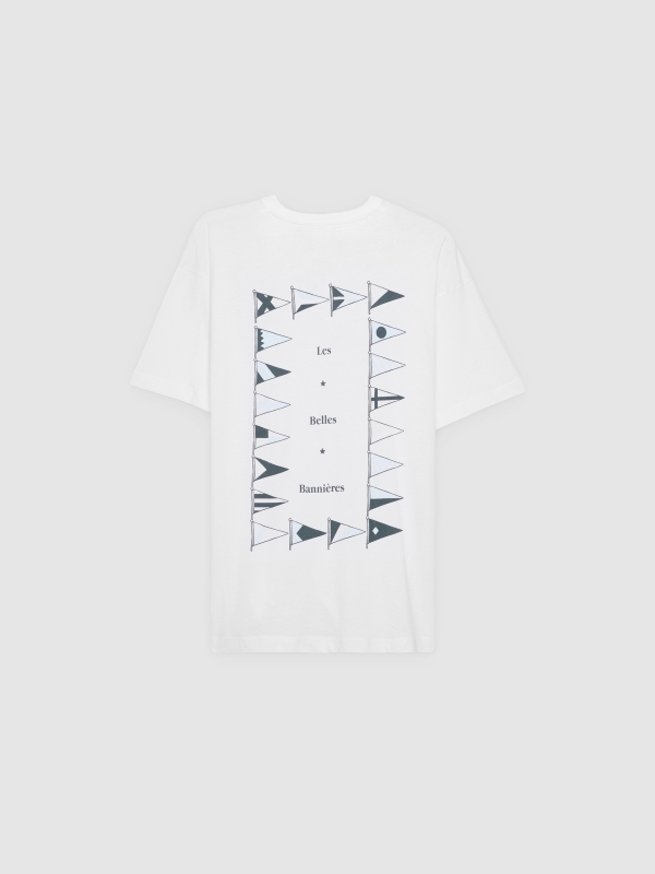 T-shirt minimalist message white back view
