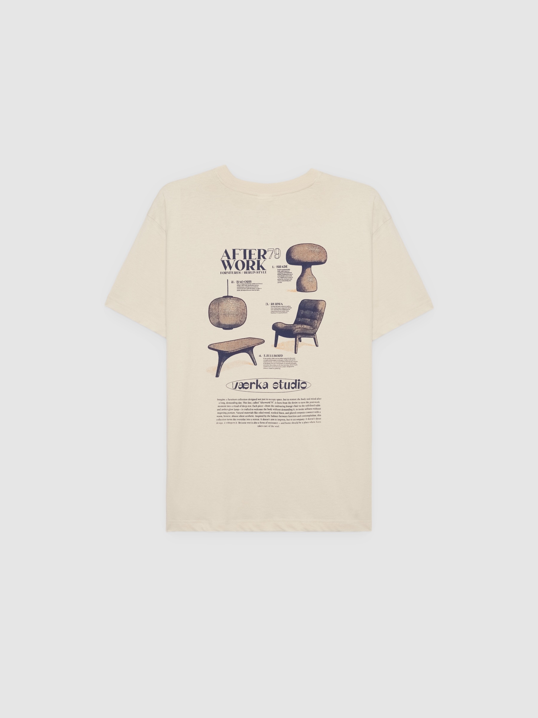 After Work T-shirt raw middle front view
