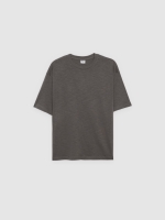%Pto% Camiseta básica oversize cinza cinza vista frontal
