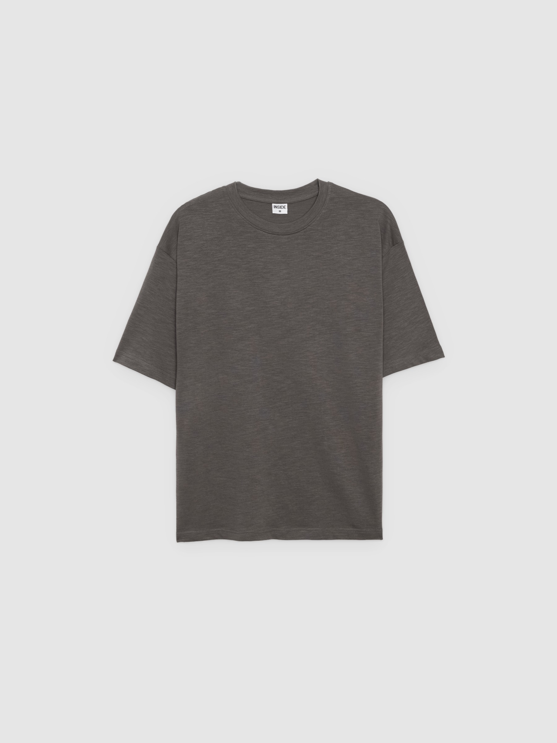 Camiseta básica oversize gris vista media frontal