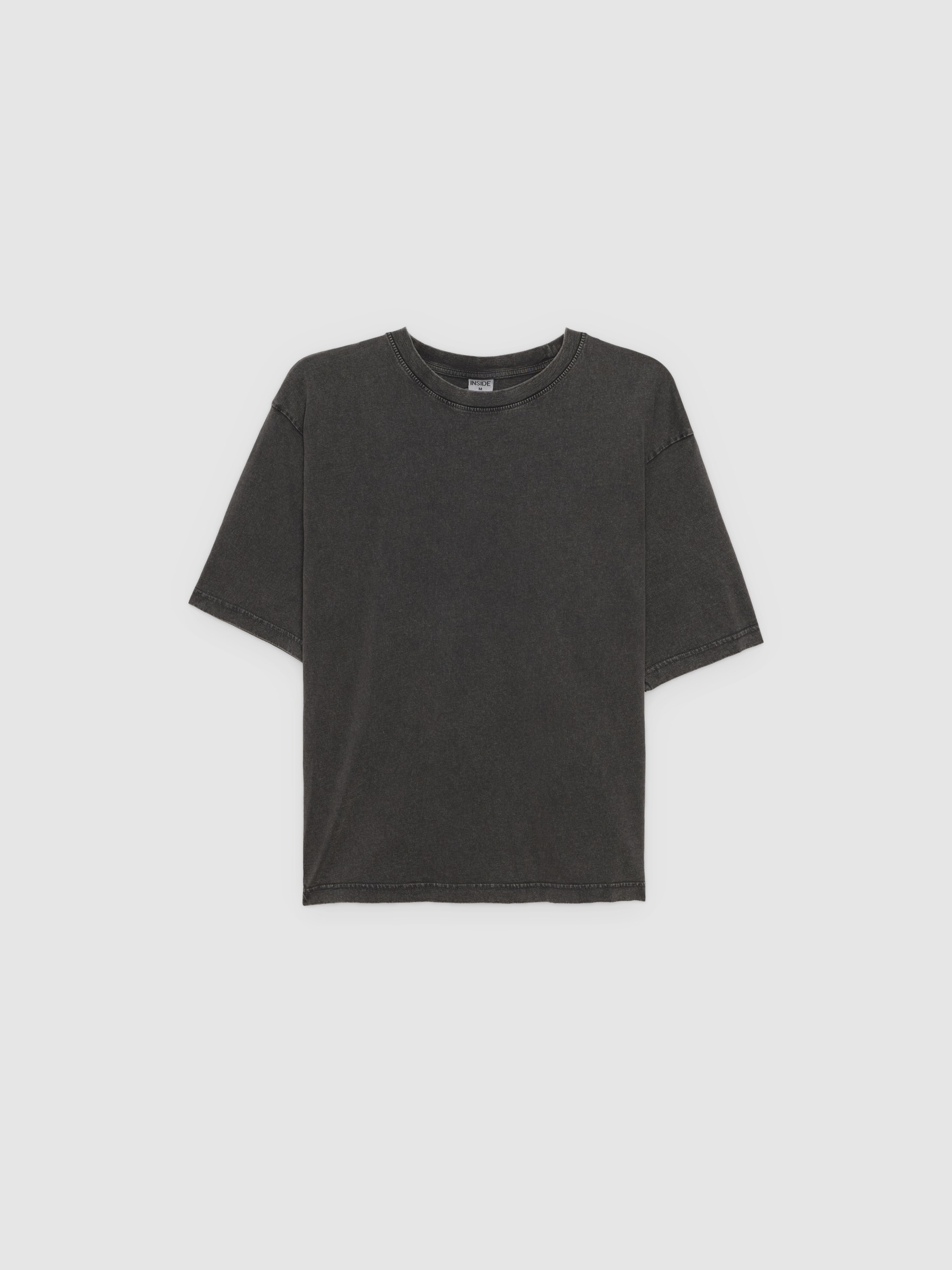 Camiseta básica oversize negro vista media frontal