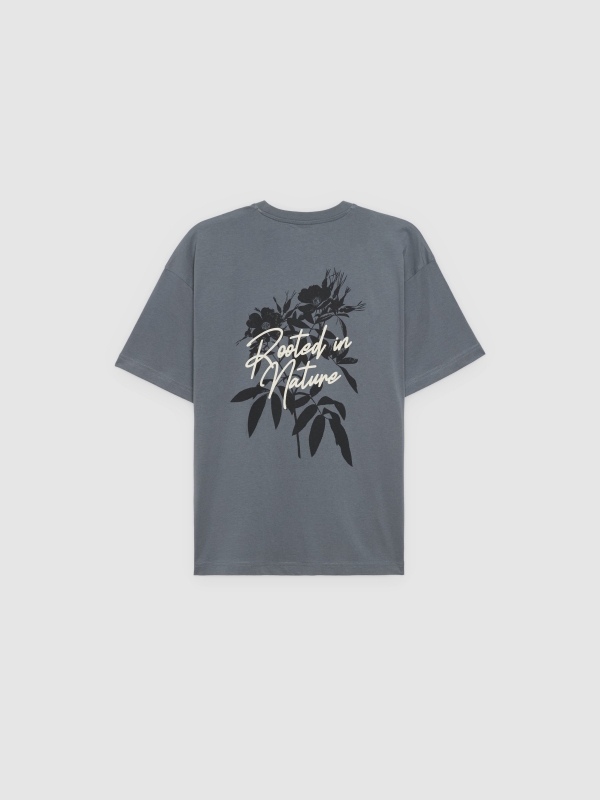 Nature cotton t-shirt grey back view