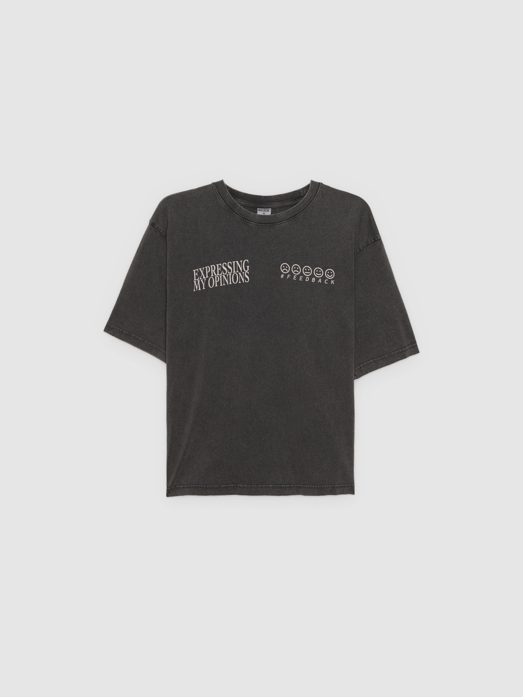 Oversize feedback t-shirt grey middle front view