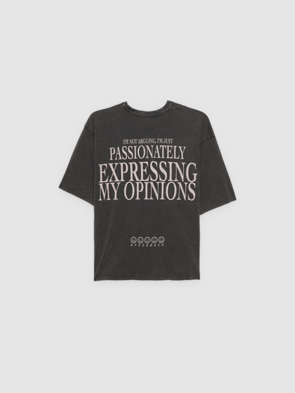 Oversize feedback t-shirt grey back view