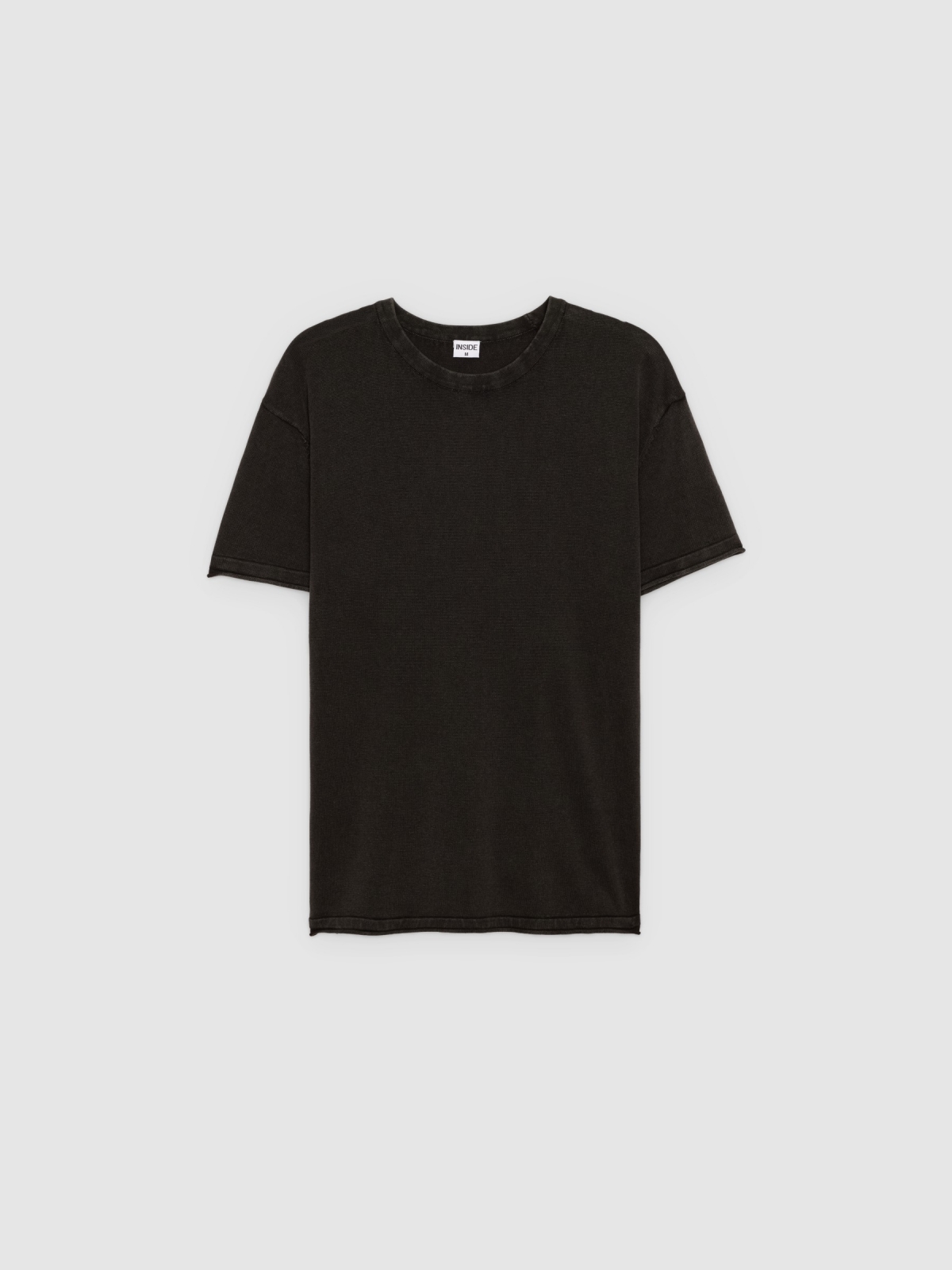 %Pto% Camiseta básica de algodón negro vista frontal