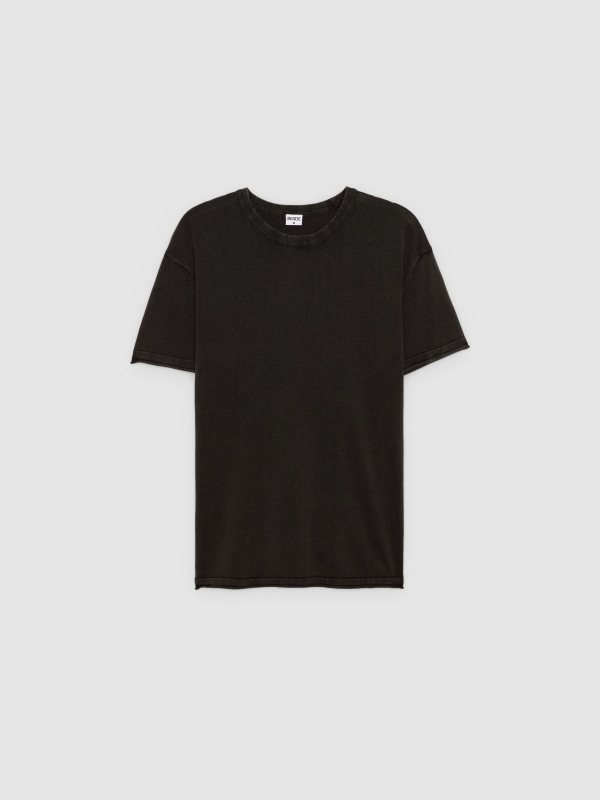  Camiseta básica de algodón negro vista frontal