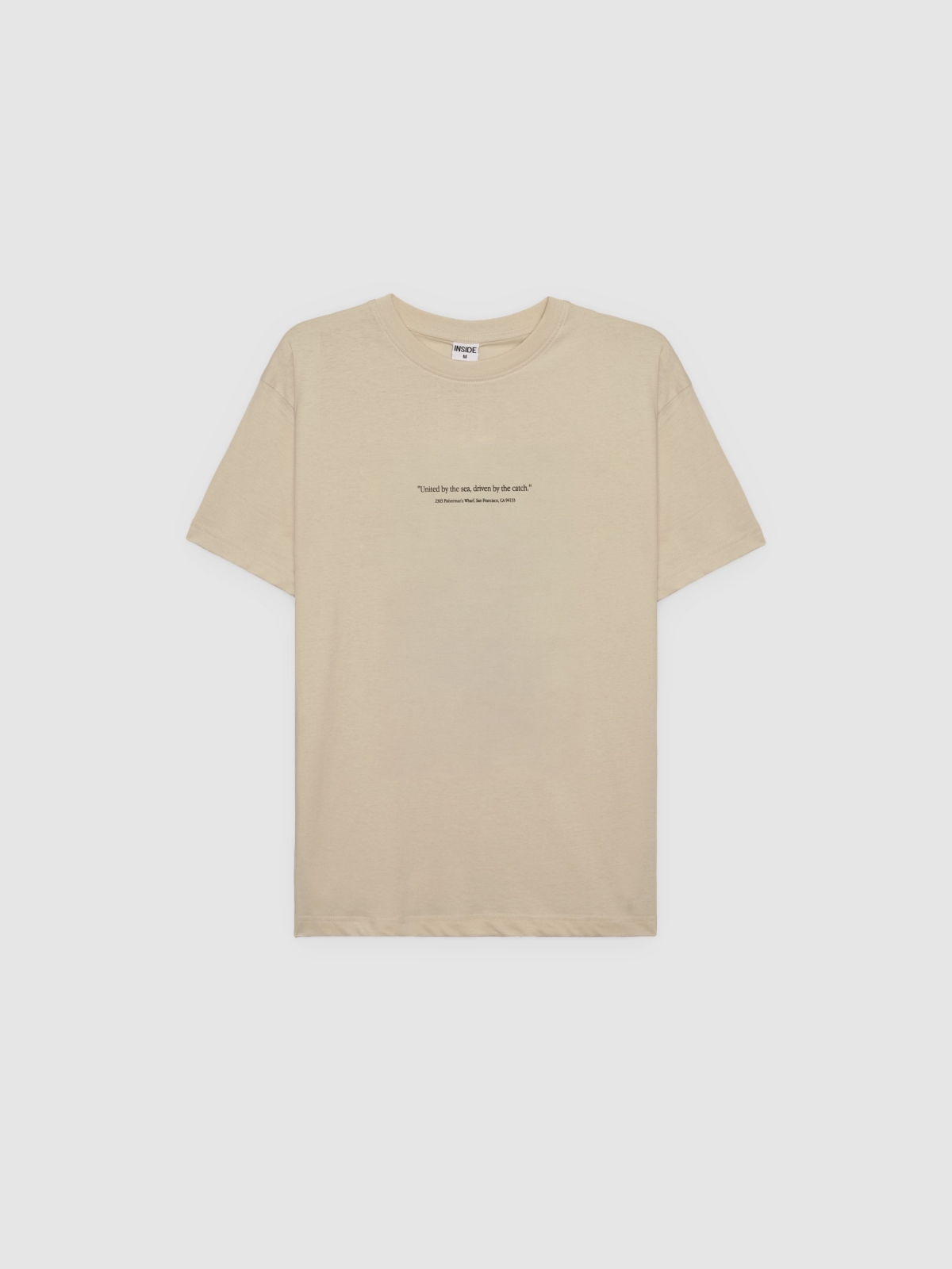 %Pto% Camiseta mensagem crua vista frontal
