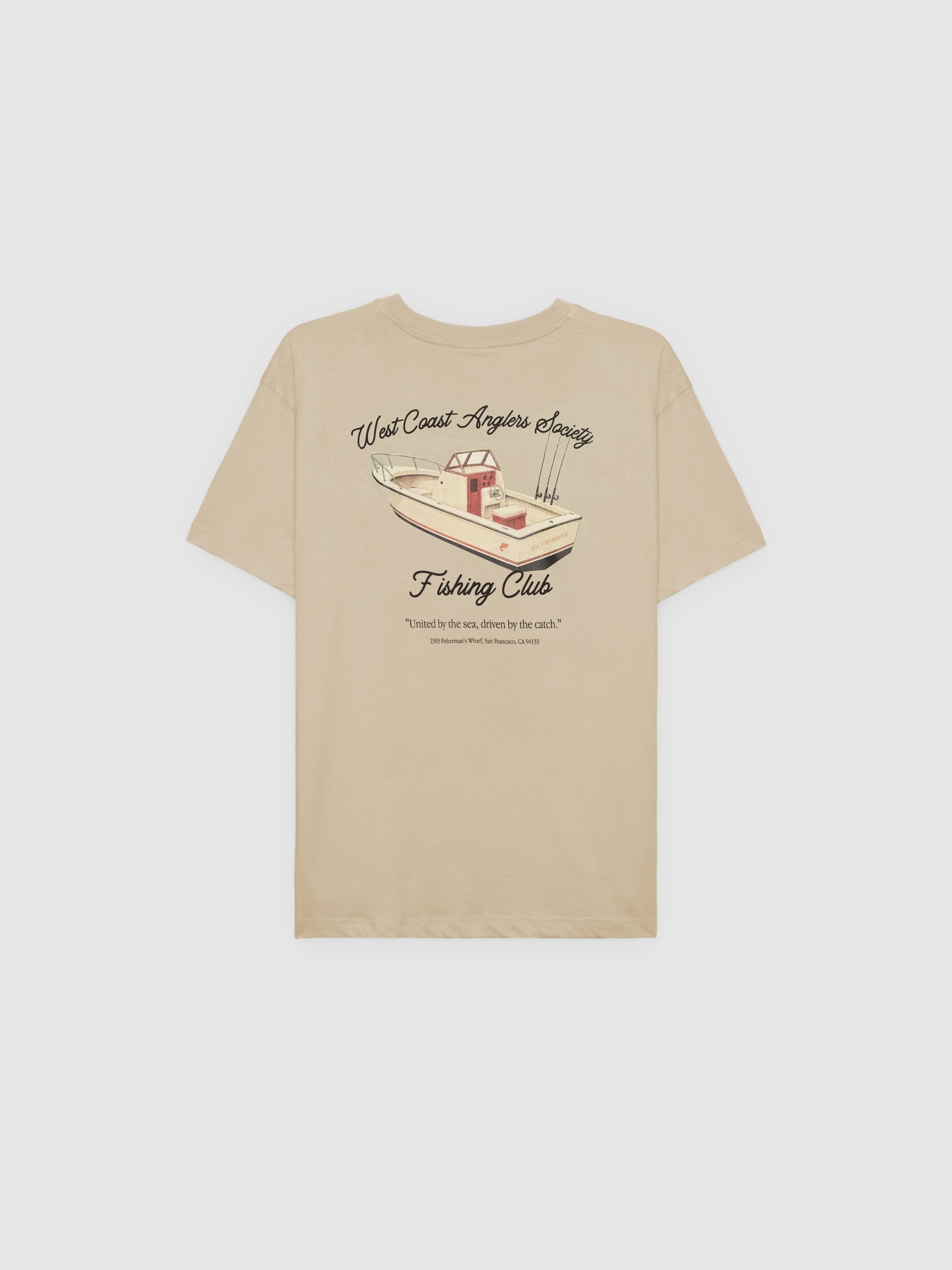 Camiseta mensaje crudo vista media frontal