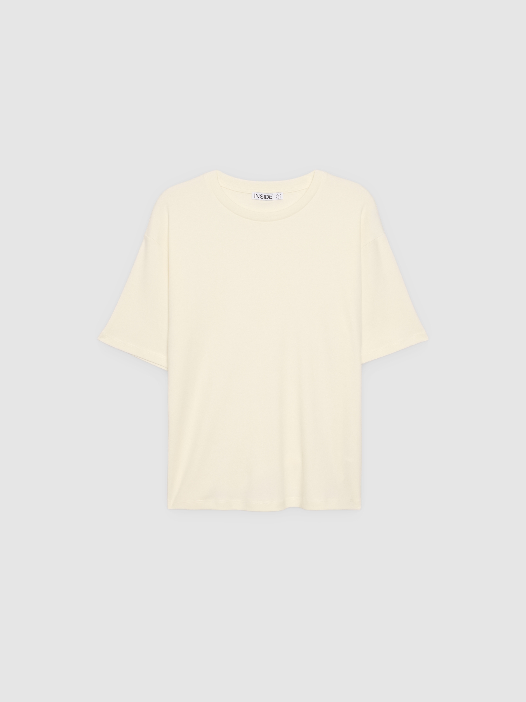Camiseta oversize blanco roto vista media frontal