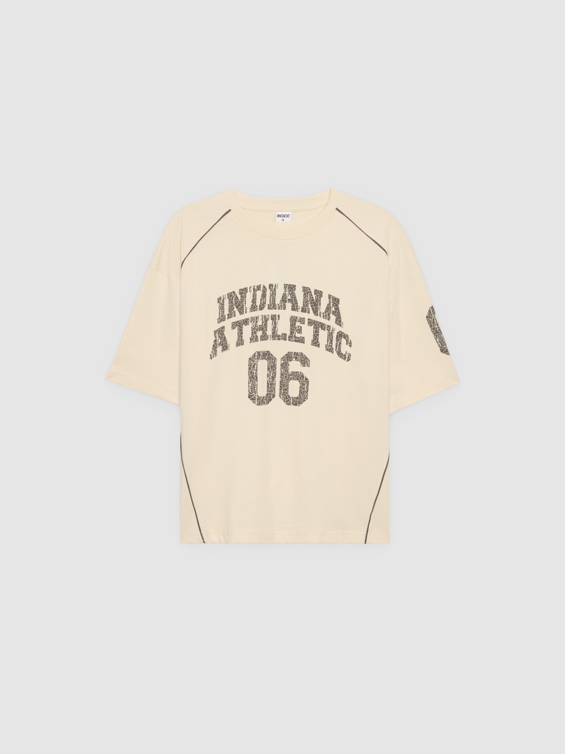Camiseta Indiana Athletic 06 blanco roto vista media frontal