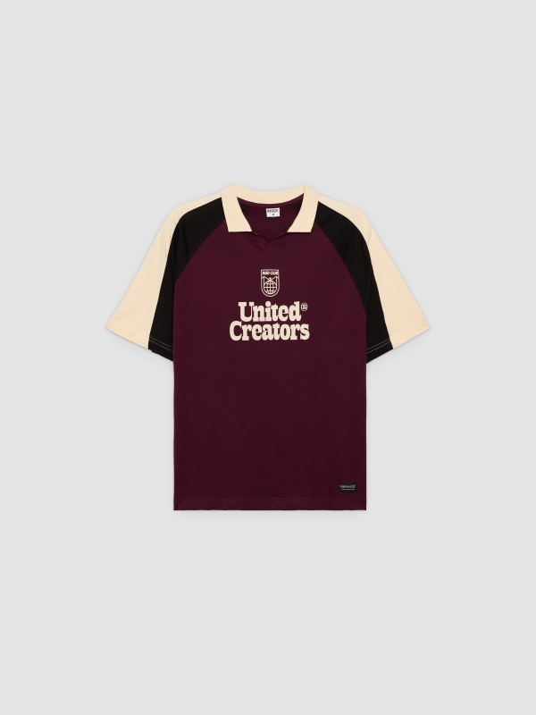  Polo estampado United Creators granate oscuro vista frontal