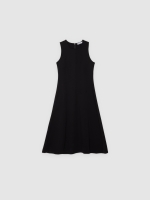 %Pto% Vestido midi evasé negro vista frontal