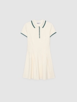 %Pto% Mini polo dress off white front view
