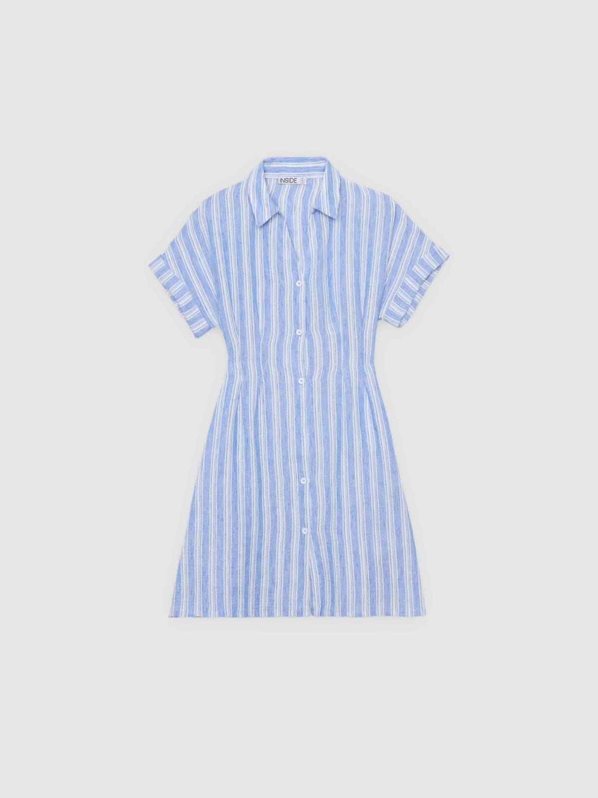 %Pto% Striped shirt dress navy front view
