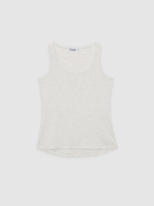  Camiseta básica sin mangas melange claro vista frontal