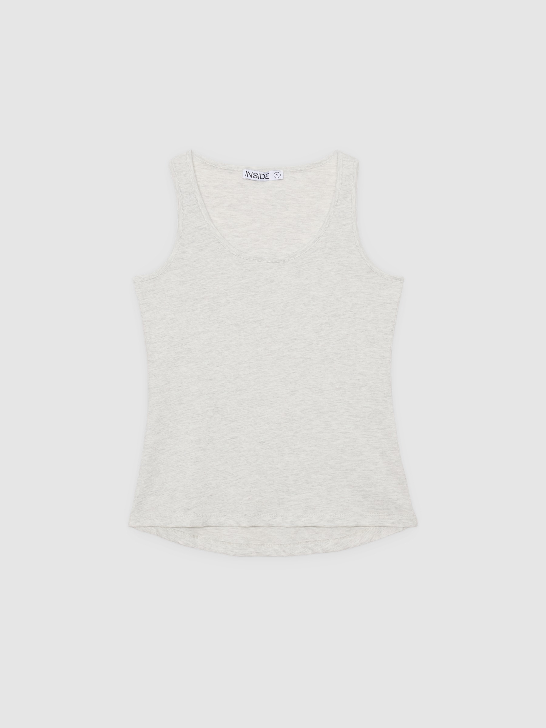  Basic sleeveless shirt light melange front view
