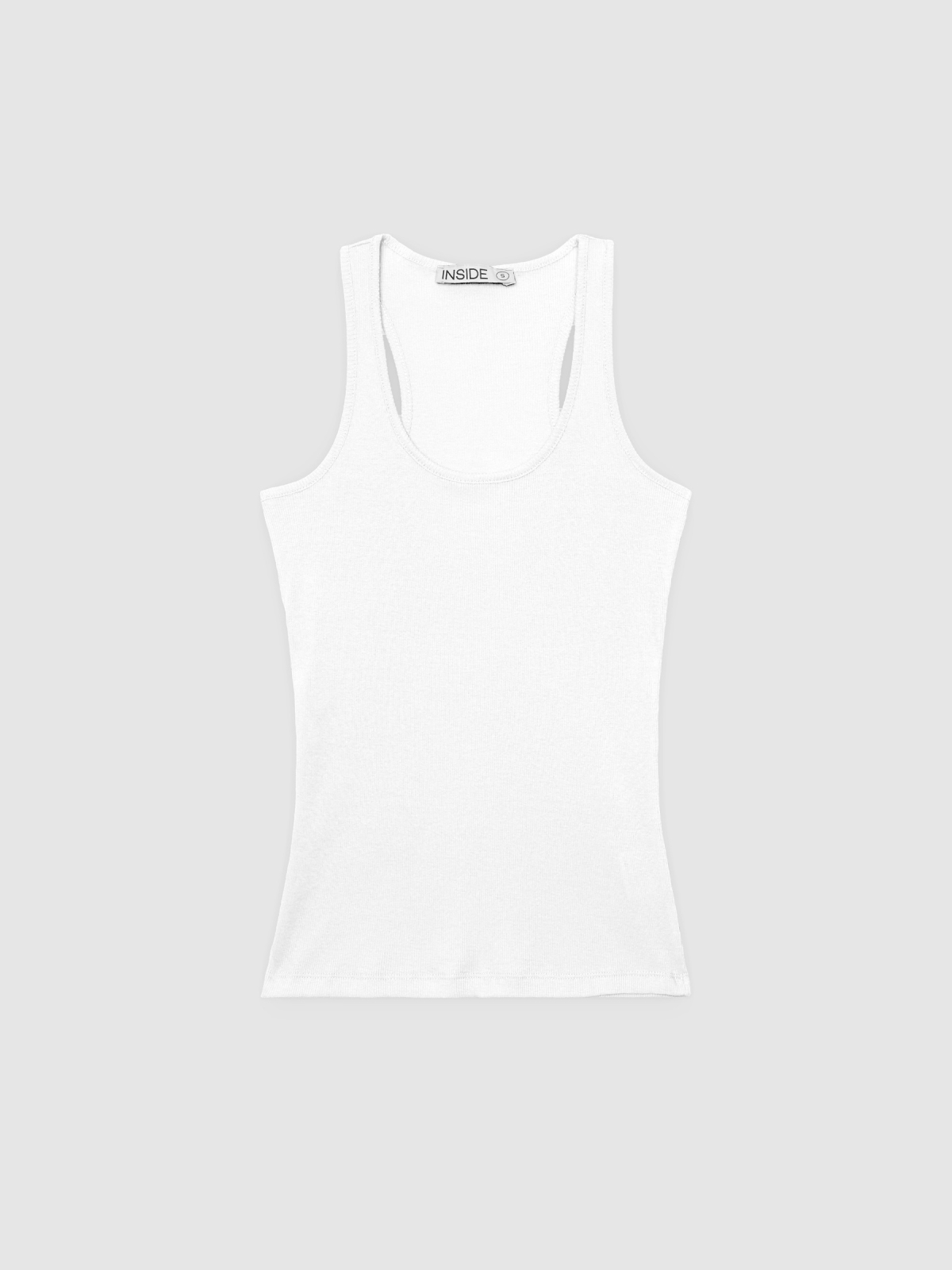 %Pto% Basic cotton tank top white front view