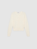 %Pto% Casual knit cardigan off white front view